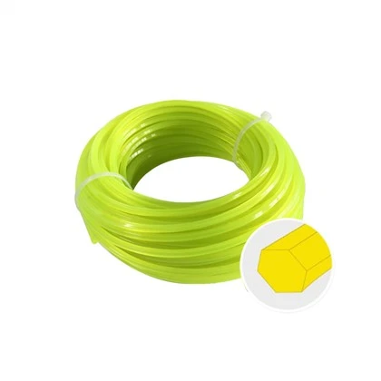 Linha de aparador de nylon em formato hexagonal